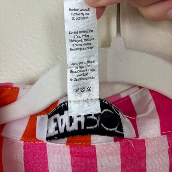 Beach Riot Shirt Alex Top Sunset Stripes Button Down Swim Cover Up Size L Petite - Picture 5 of 5